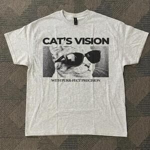 Grey Cat Vision With Purr-Fect Precision T-Shirt